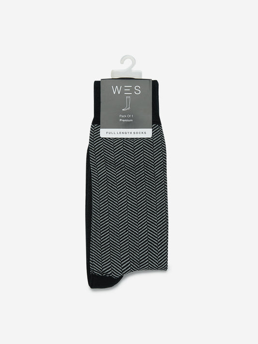 WES Lounge Black Pack of One Premium Socks Product View 