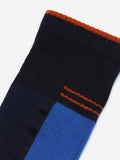 WES Lounge Blue Colour-Block Full-Length Socks Close Up View 