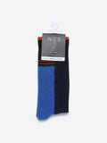WES Lounge Blue Colour-Block Full-Length Socks Product View 