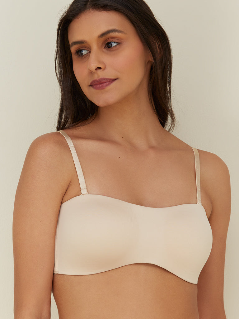 Buy Wunderlove Beige Padded Seamless Bra from Westside