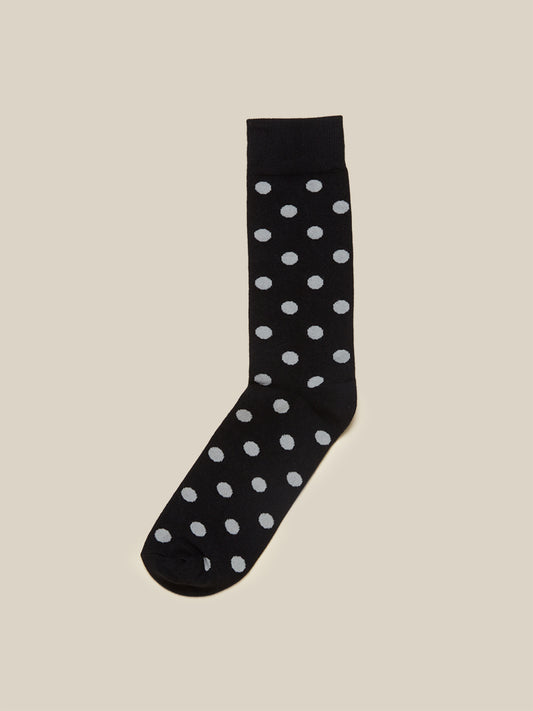 WES Lounge Black Full Length Socks Pack Of One Front View - Westside