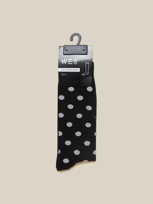 WES Lounge Black Full Length Socks Pack Of One Product View 