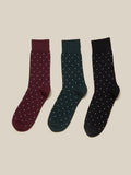 WES Lounge Burgundy Socks Pack Of Three Front View - Westside