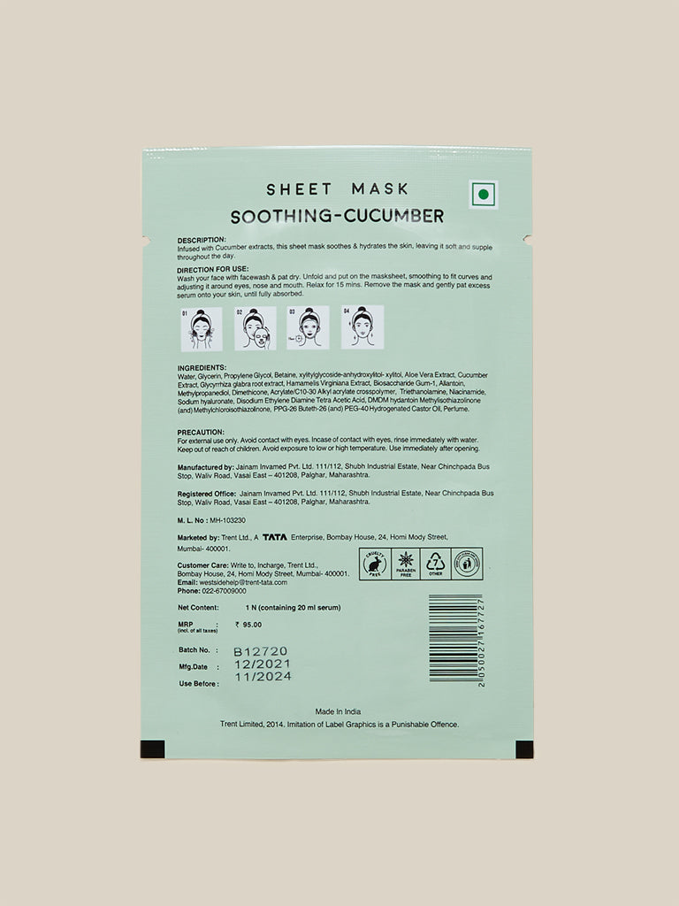 Studiowest Soothing Cucumber Sheet Mask
