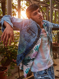 Nuon Blue Slim Fit Denim Jacket | Nuon Blue Slim Fit Denim Jacket | Nuon Blue Slim Fit Denim Jacket for Men Standing View - Westside