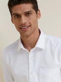 WES Formals White Self-Textured Slim Fit Shirt - Westside
