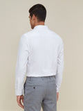 WES Formals White Self-Textured Slim Fit Shirt Back View