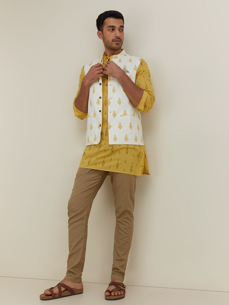 Kala by ETA Off-White Slim Fit Nehru Jacket