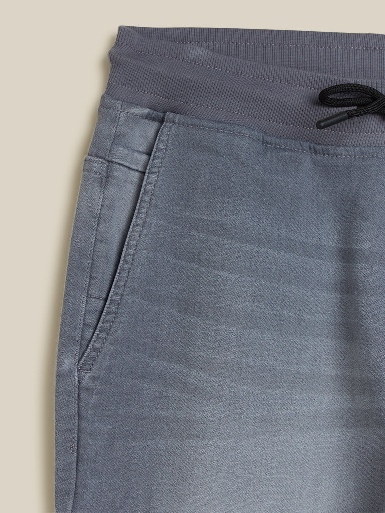 Nuon Grey Jogger-Style Carrot-Fit Rodeo Jeans