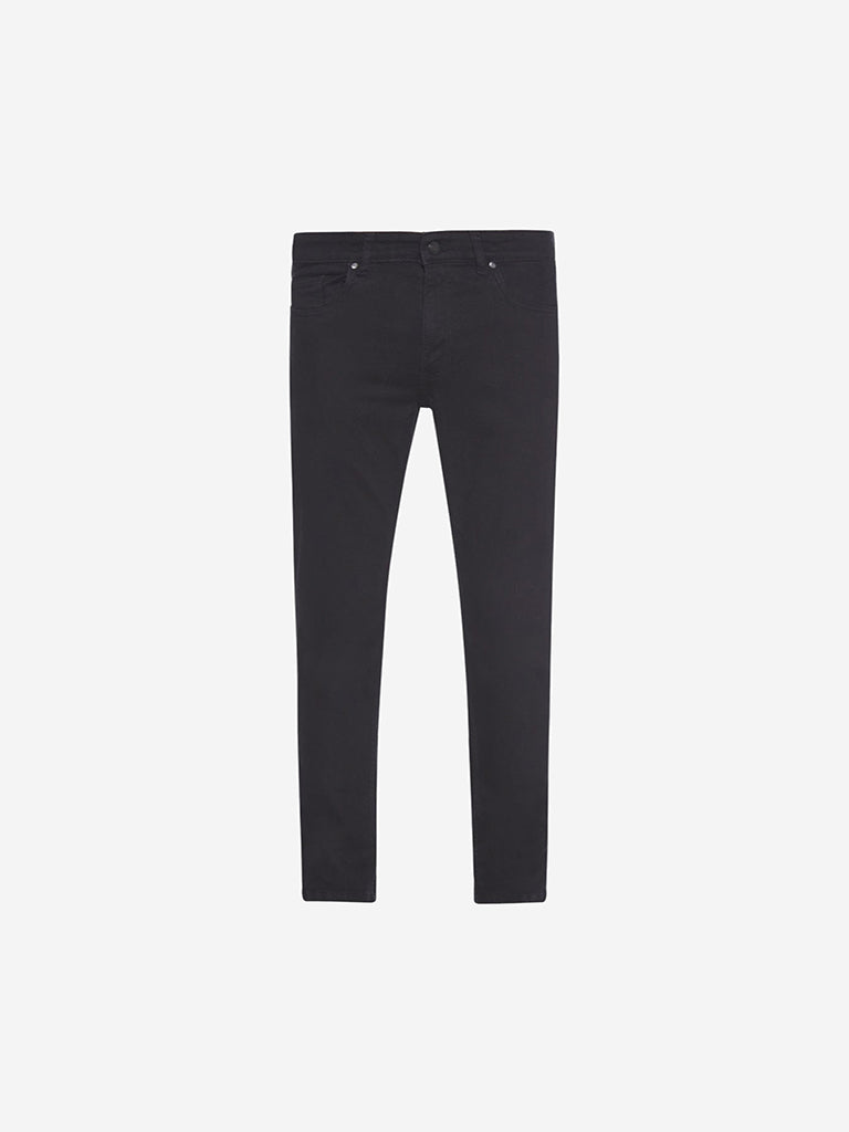 Shop WES Formals Navy Carrot-Fit Trousers Online – Westside