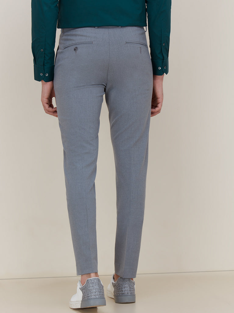 Shop WES Formals Grey UltraSlim Fit Trousers Online  Westside