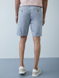 WES Casuals Grey Relaxed-Fit Shorts | Grey Relaxed-Fit Shorts for Men Back View - Westside