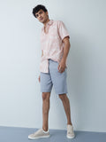 WES Casuals Grey Relaxed-Fit Shorts | Grey Relaxed-Fit Shorts for Men Full View - Westside
