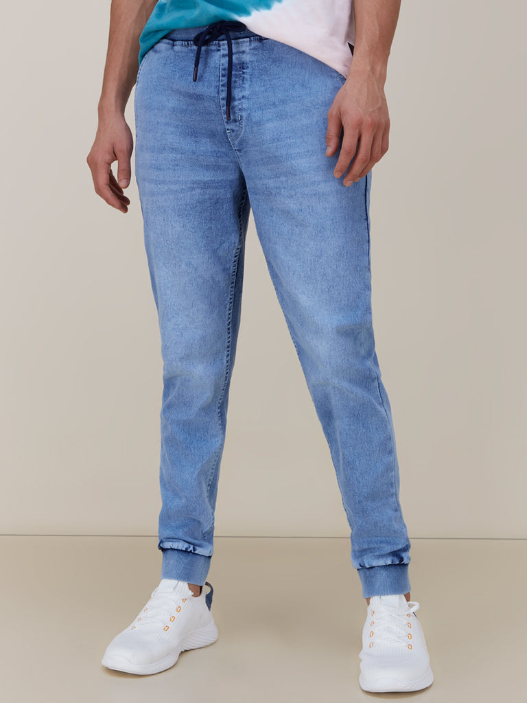 CARROT FIT TROUSERS WITH TABS AT HEM - Navy blue | ZARA UAE -  Dubai/Sharjah/Ajman/UAQ/Fujairah