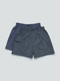 WES Lounge Navy Checkered Boxers Pack of Two Front View - Westside