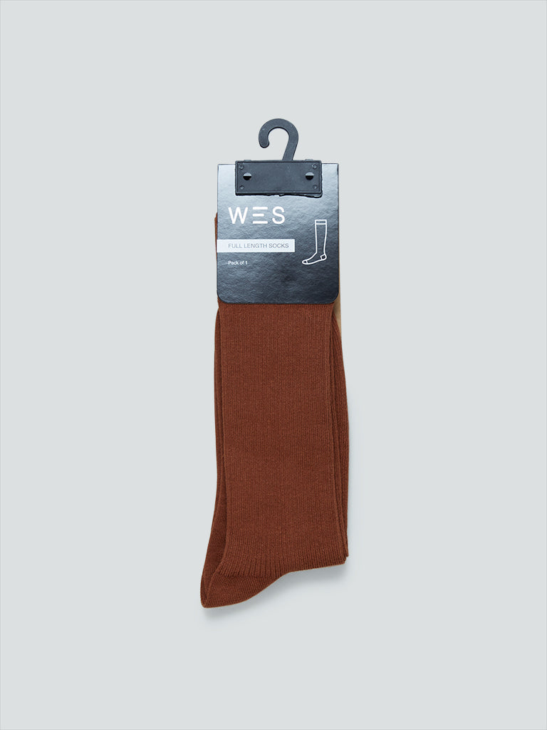 WES Lounge Tan Full Length Socks