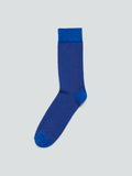 WES Lounge Cobalt Blue Printed Full-Length Socks Front View - Westside