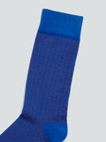 WES Lounge Cobalt Blue Printed Full-Length Socks Close Up View 