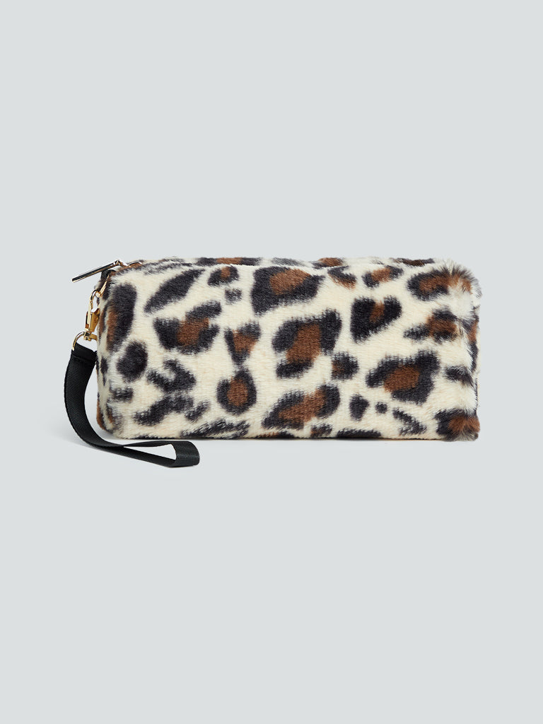 Studiowest Beige Animal Patterned Makeup Pouch