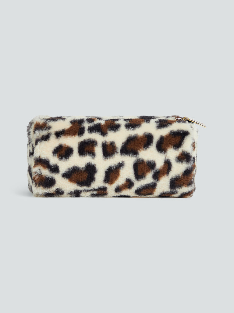 Studiowest Beige Animal Patterned Makeup Pouch