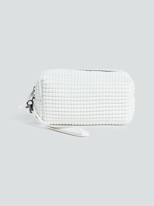Studiowest White Pleated Makeup Pouch
