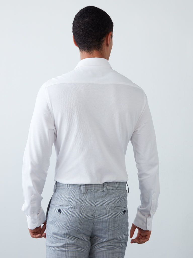 WES Formals White Ultra-Slim Fit Shirt Back View