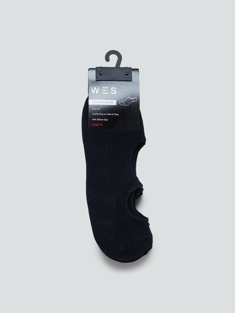 WES Lounge Black No Show Socks Set Of Three Product View 