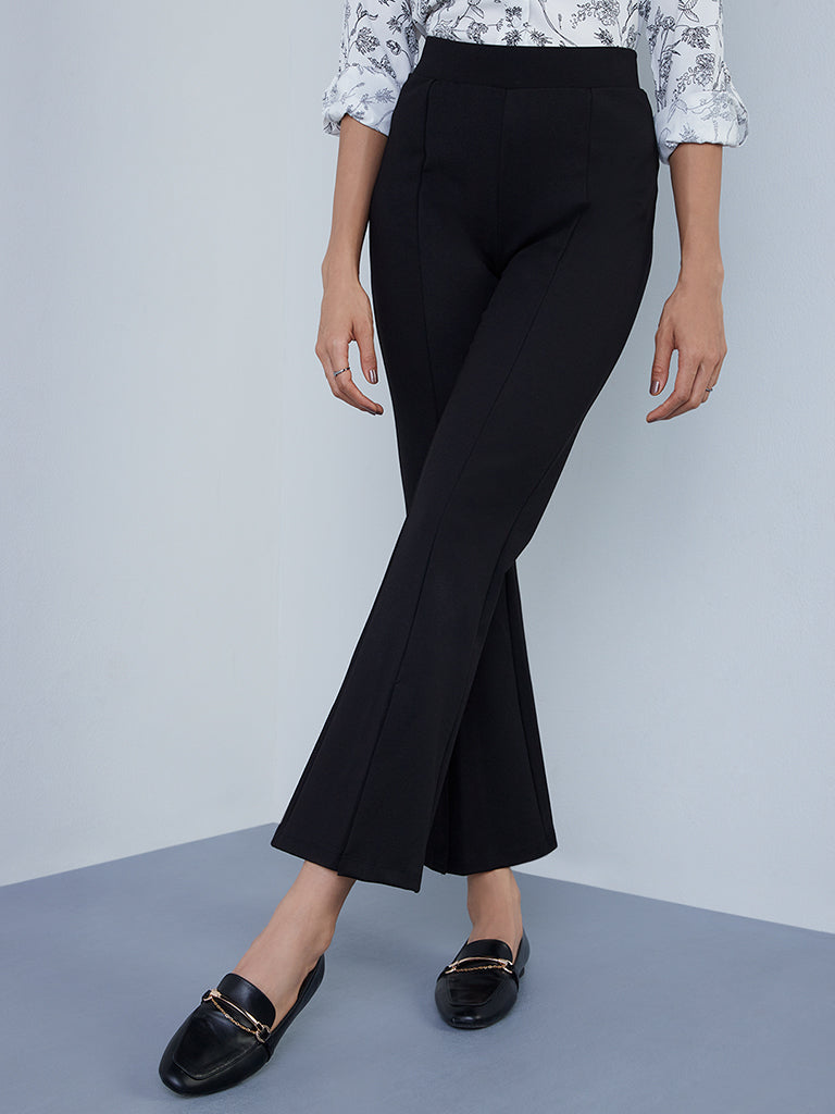 Bootcut black clearance trousers