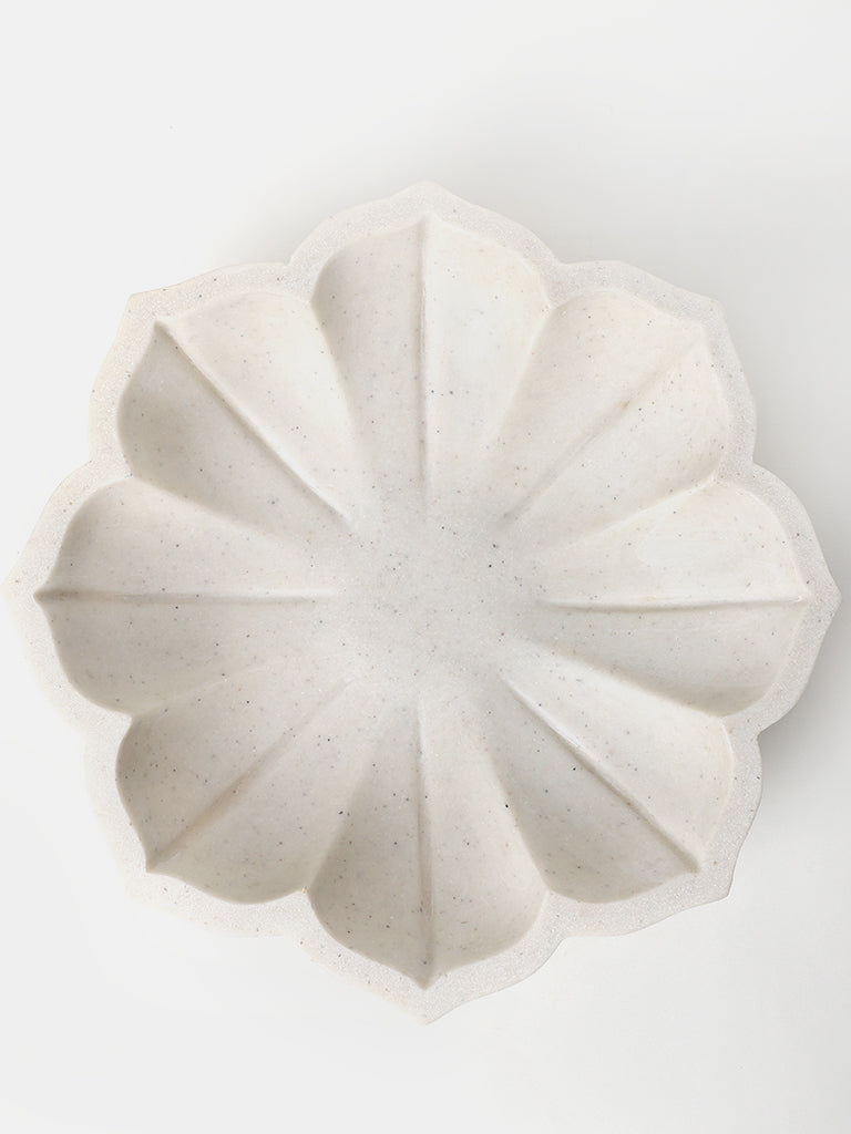 Westside Home Small White Lotus Platter