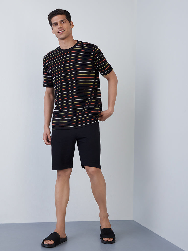 WES Lounge Black Relaxed-Fit Shorts