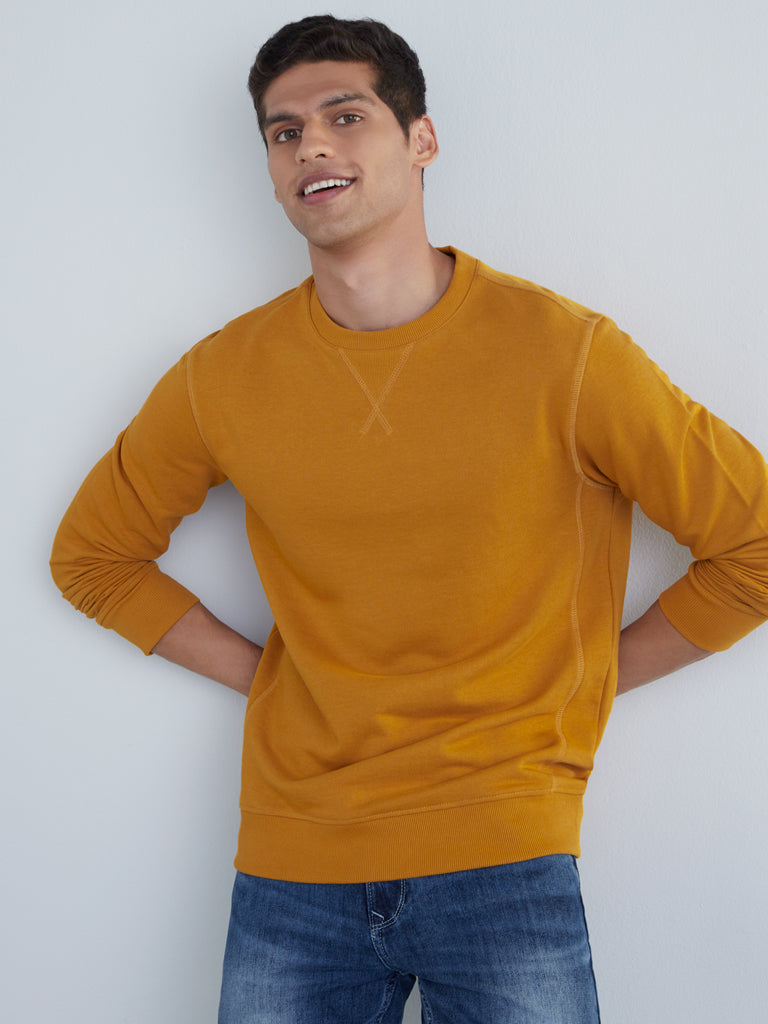 WES Casuals Mustard Relaxed-Fit Sweatshirt