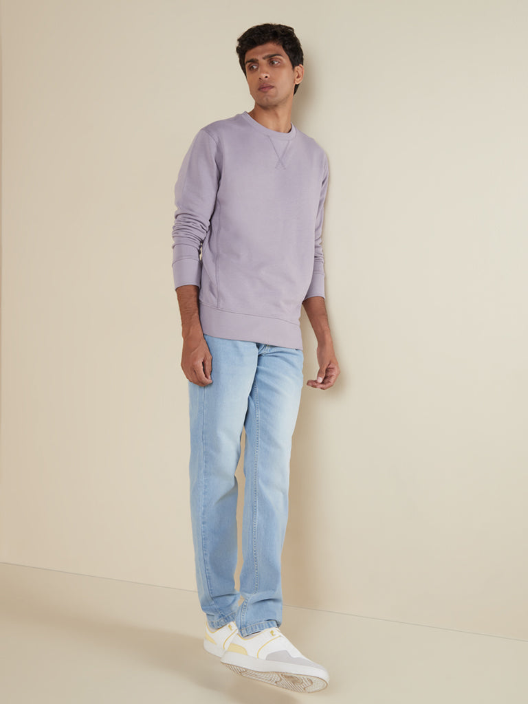 WES Casuals Light Purple Relaxed-Fit Sweatshirt