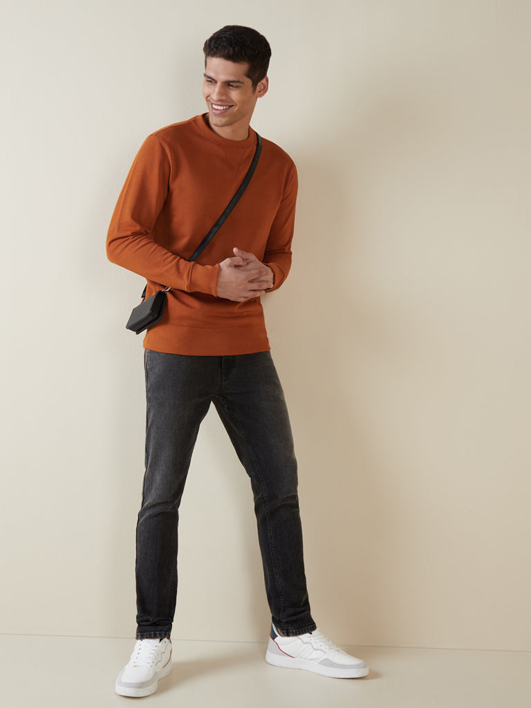 Shop WES Casuals Off-White Slim-Fit Sweatshirt Online – Westside