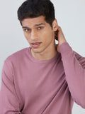 WES Formals Mauve Slim-Fit Knit Sweater - Westside