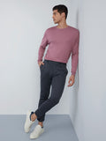 WES Formals Mauve Slim-Fit Knit Sweater Standing View