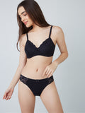 Wunderlove Black Lace Hi-Leg Briefs