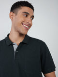 WES Casuals Dark Green Slim-Fit Polo T-Shirt