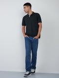 WES Casuals Dark Green Slim-Fit Polo T-Shirt