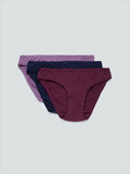 Wunderlove Navy Bikini Briefs Pack Of Three