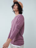 ETA Mauve Knit-Textured Slim-Fit T-Shirt