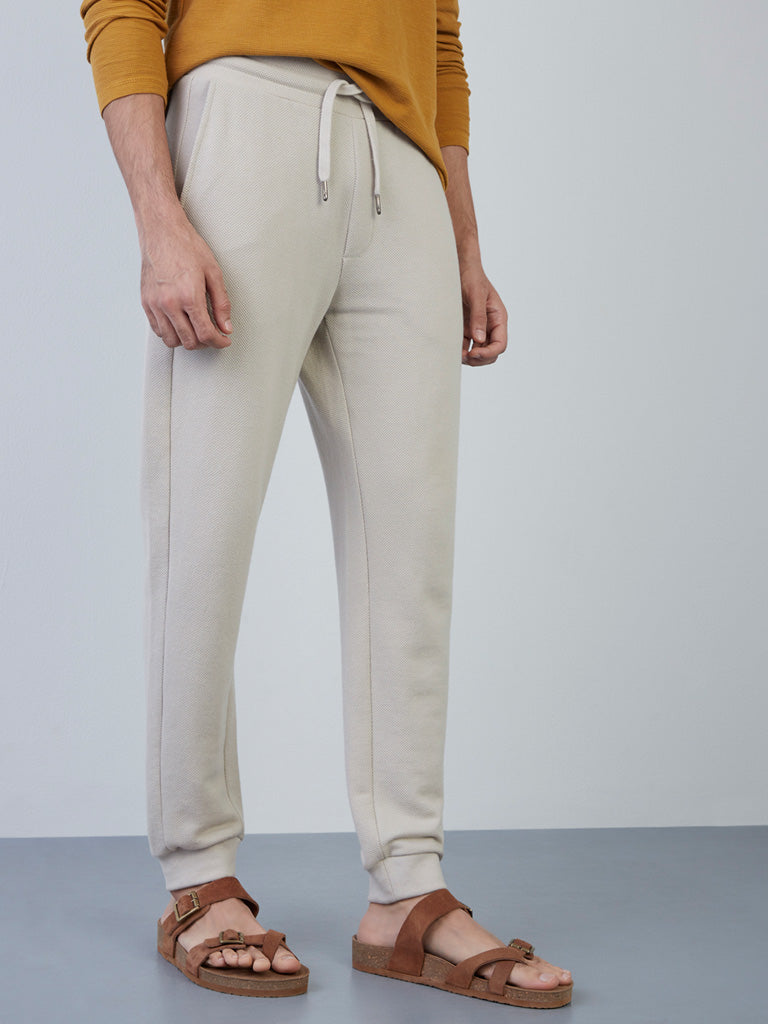 Slim Fit Zara Knit Joggers Buy ETA Ecru Knit-Textured Slim-Fit Mid