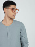 ETA Light Teal Self-Patterned Slim-Fit T-Shirt