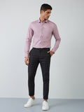 WES Formals Black Checkered Carrot-Fit Trousers