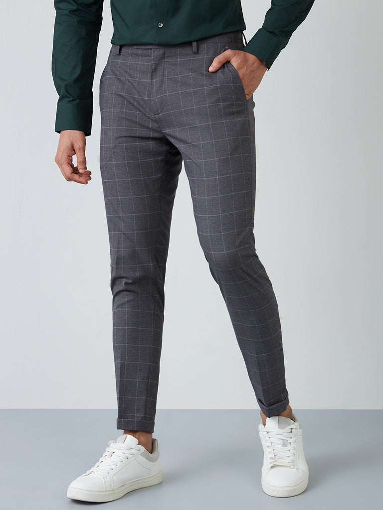 Heather Grey Plain Front Suit Pants | Louie's Tux Shop