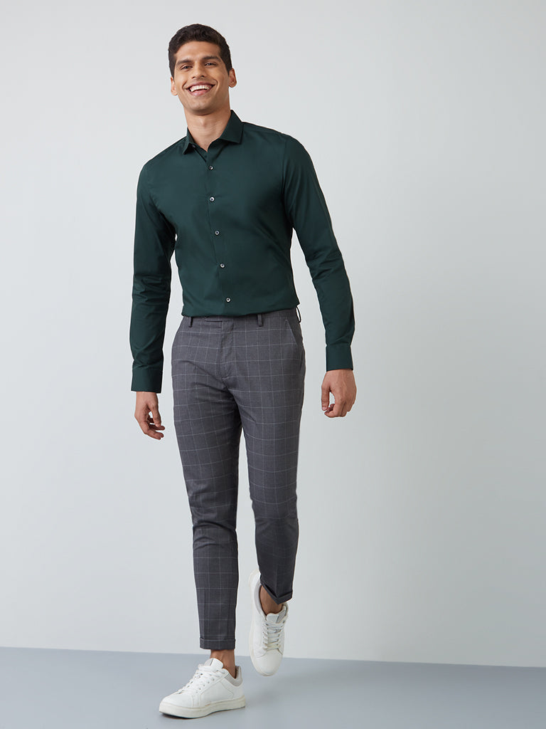 Buy Formals by tside Charcoal Carrot-Fit Trousers online | Looksgud.in