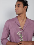 ETA Mauve Self-Patterned Resort-Fit Shirt