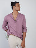 ETA Mauve Self-Patterned Resort-Fit Shirt