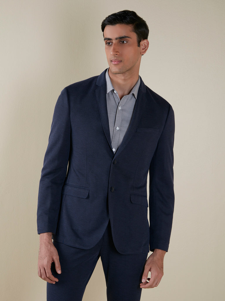 WES Formals Navy Slim-Fit Blazer