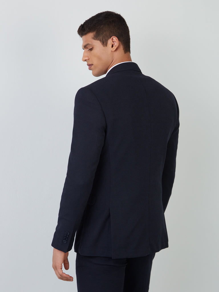 WES Formals Navy Slim-Fit Blazer Back View
