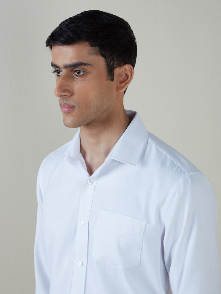 WES Formals White Relaxed-Fit Shirt